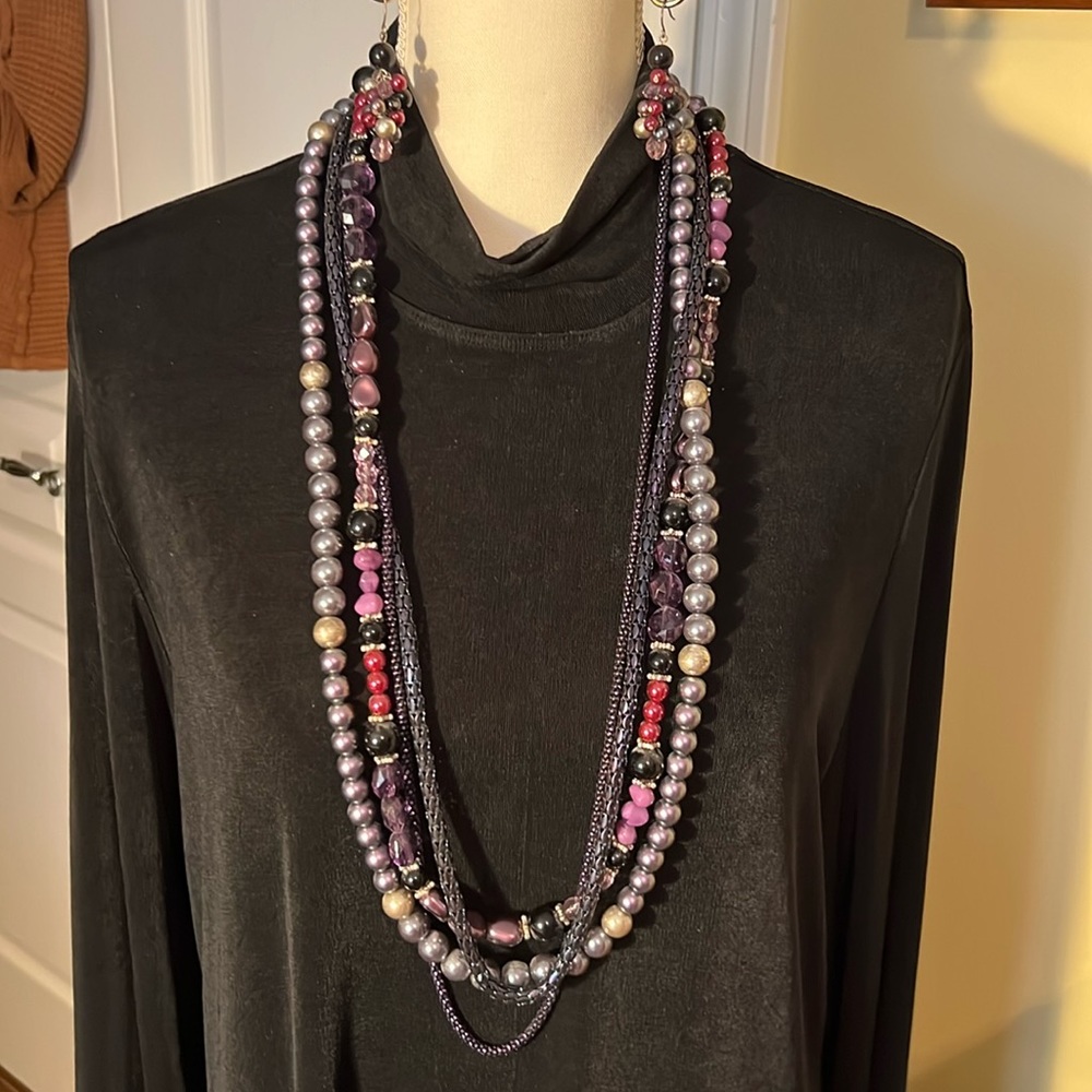 Chico’s beautiful purple necklace and earrings